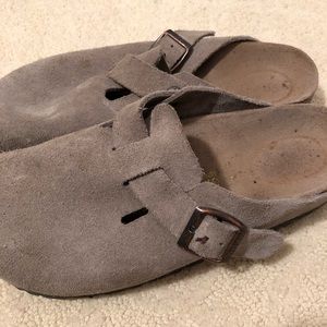 Birkenstock Boston Suede Leather Taupe Size 8 or 9